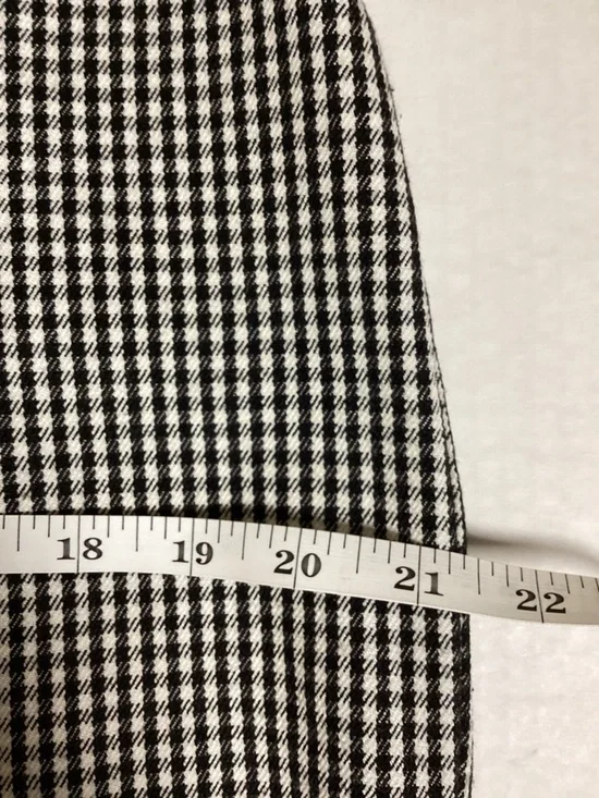 Zara Black and White Gingham Midi Skirt with Asymmetric Button Placket Euro XL - Picture 5 of 10
